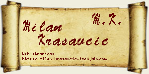 Milan Krasavčić vizit kartica